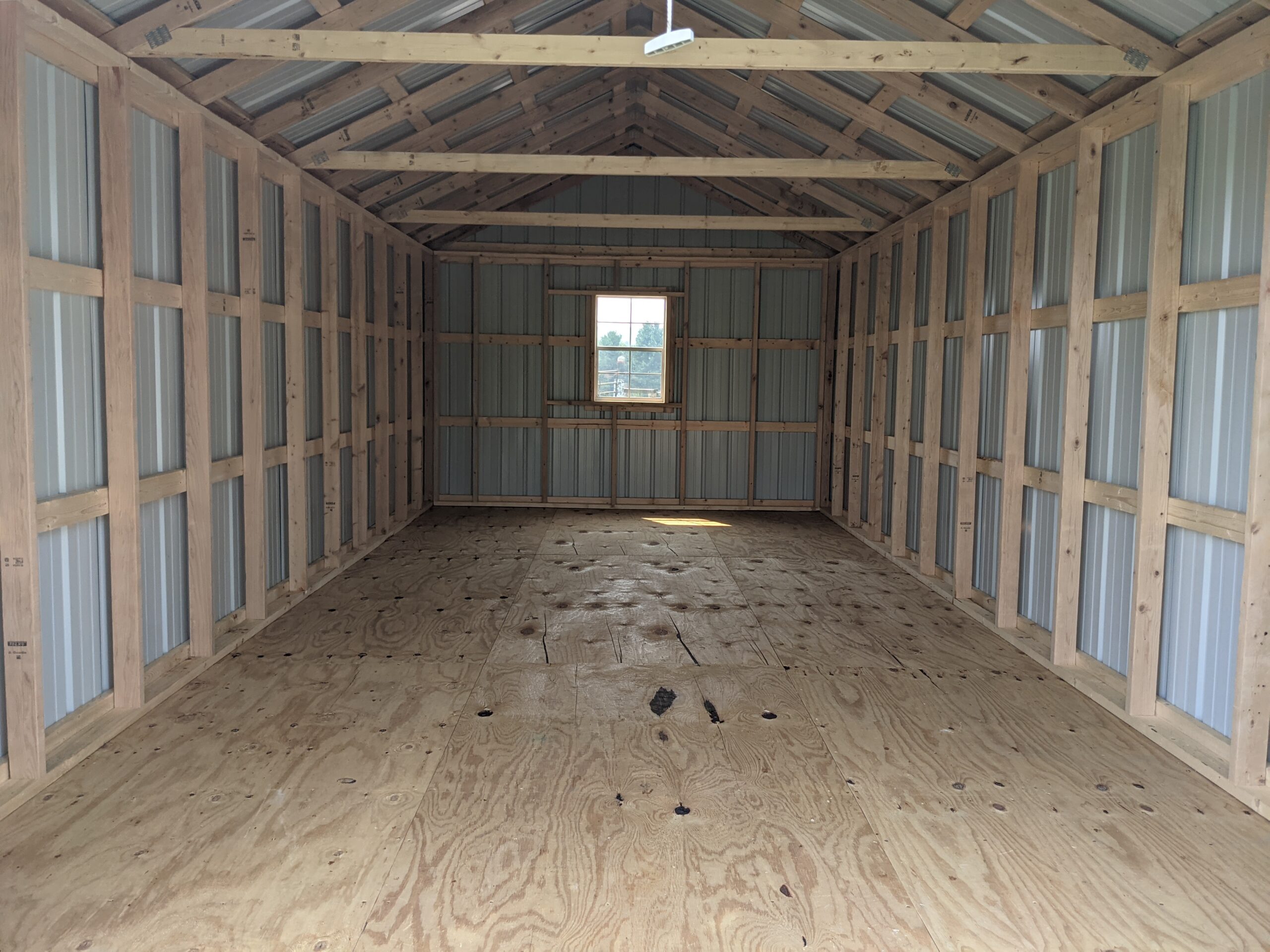 12x24 Metal A frame White blue With 8x7 Roll Up Door Sheds Delivered 