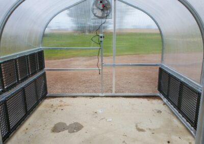 Inside Greenhouse Wisconsin with Foldable shelves