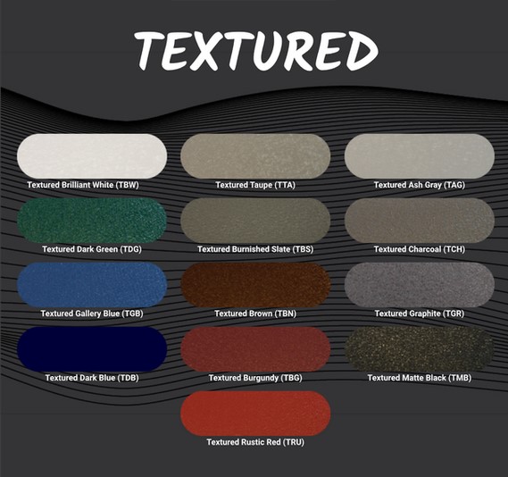 metal-textured steel color options chart