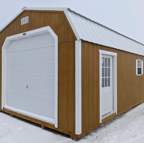 portable lofted garage wisconsin shed company